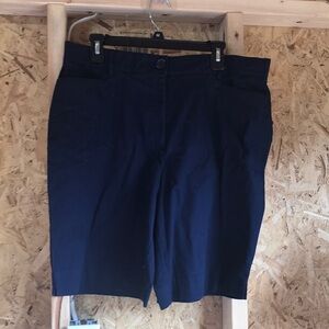 KIM ROGERS Bermuda shorts; navy blue